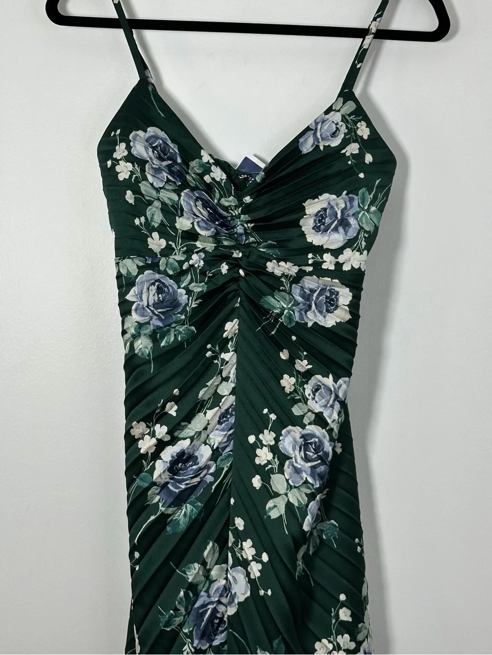 Abercrombie Giselle Sweetheart Pleated Green Floral Maxi Dress Size Small